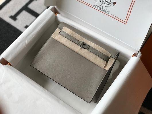 65327aa9c3b6e.jpg Replica Hermes Kelly Danse 22cm Leather Bag 20356 Gray - 图片 1