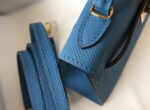 Replica Hermes Kelly Bag Hermes 19CM Epsom Shoulder Mini Bag Blue 20476 - 图片 5
