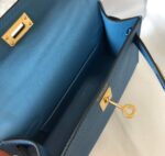 Replica Hermes Kelly Bag Hermes 19CM Epsom Shoulder Mini Bag Blue 20476 - 图片 7