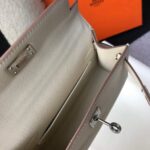 Replica Hermes Kelly Bag Hermes 19CM Epsom Shoulder Mini Bag Beige Silver buckle 20457 - 图片 8