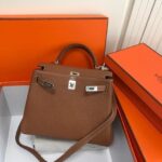 Replica Hermes Kelly Danse 20316 Designer Tote Shoulder Strap Bag Tan - 图片 6