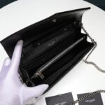 Saint Laurent Chain-strap YSL-plaque grained-leather wallet - 图片 8