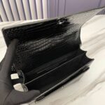 SUNSET MEDIUM CHAIN BAG IN CROCODILE-EMBOSSED SHINY LEATHER - 图片 8