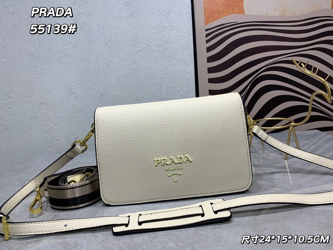 a1685600410640_5765.jpg Prada renovate shoulder bag cream white 55139 Size:24*15*10.5cm - 图片 1