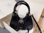Prada Nylon and leather splice Underarm bag black 1BA381 size: 22.5cm - 图片 2