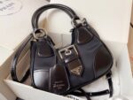 Prada Nylon and leather splice Underarm bag black 1BA381 size: 22.5cm - 图片 3