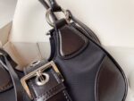 Prada Nylon and leather splice Underarm bag black 1BA381 size: 22.5cm - 图片 6