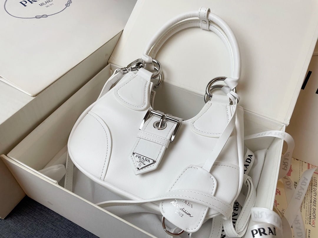 i1668532386_2207_0.jpg Prada leather Underarm bag white1BA381 size: 22.5cm - 图片 1
