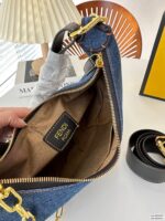 FENDI half moon bag Underarm bag jeans with chain strap Size: 28*16 cm/19*10cm - 图片 8