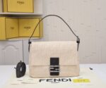 FENDI Vintage Underarm bag 7701 Waterproof cloth creamy white Size:26*15*4cm/29*21*12cm - 图片 2
