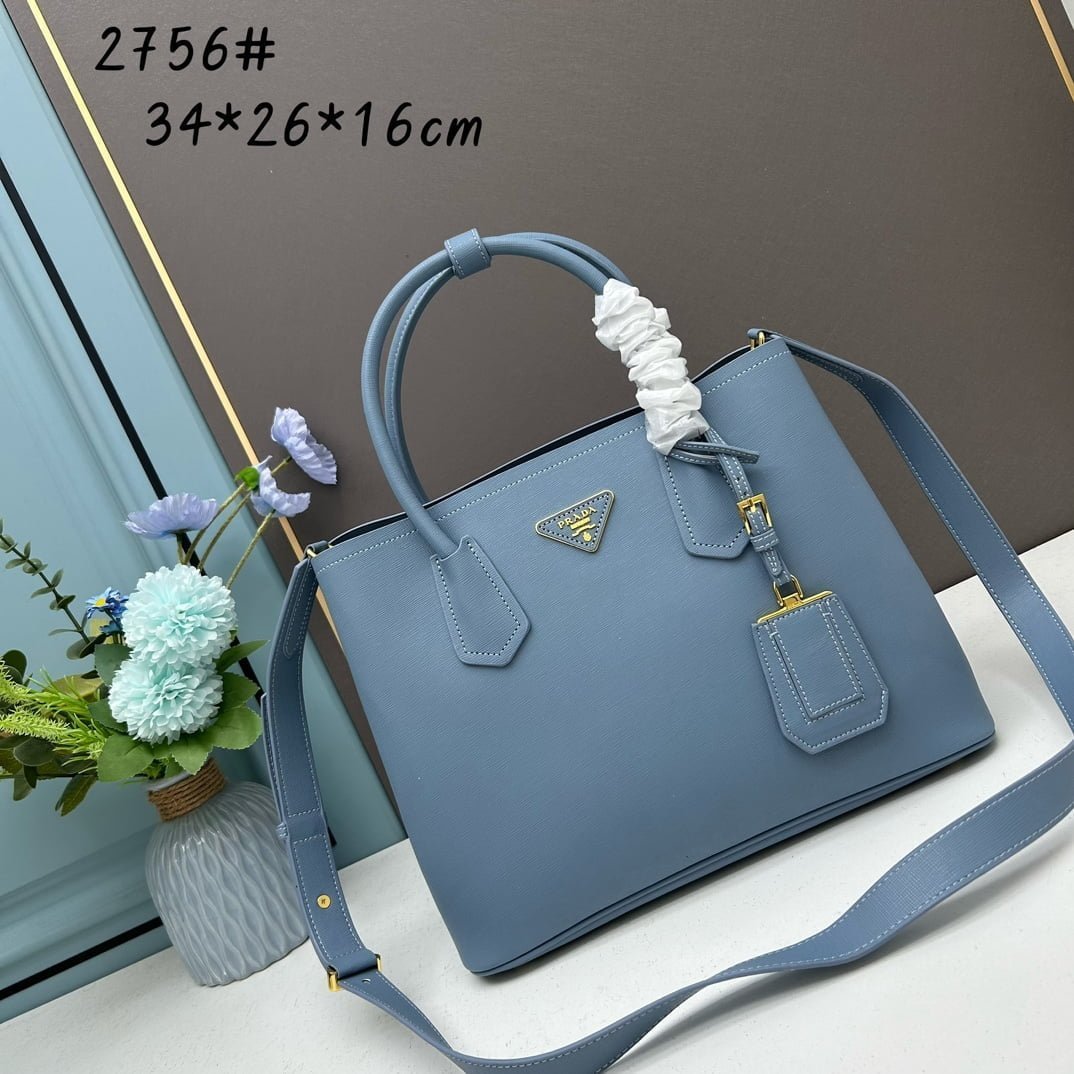i1684693732_9784_0-1.jpg Prada Cross cut cowhide shoulder bag blue 2756# size: 34*26*16cm - 图片 1