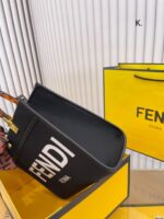 FENDI Tote bag canvas Black/White/Dark Green Size: 25*22cm - 图片 5