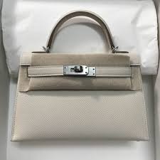 images-41.jpeg Replica Hermes Kelly Bag Hermes 19CM Epsom Shoulder Mini Bag Beige Gold buckle 20458 - 图片 1